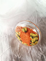 Bague 30 mm Sable orange et Fimo forme coccinelle