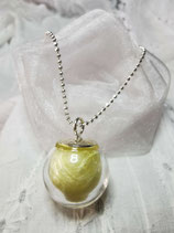 Collier verre soufflé boule Plume Jaune