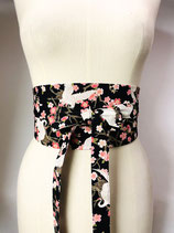 Ceinture Obi cerisier/grue uni rose