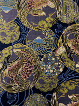 Furoshiki aigle mont fuji bleu marine