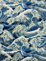 Furoshiki Vague doré bleu