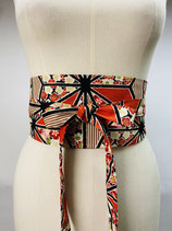 Ceinture Obi Geo rouge /uni noir