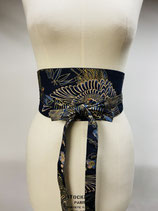 Ceinture Obi grue/tortue bleu marine uni bleu marine
