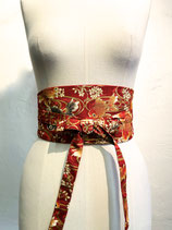 Ceinture Obi Kingyo doré rouge