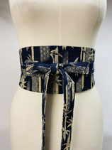 Ceinture Obi Bambou bleu marine