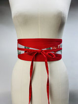 Ceinture triangle camélia rouge