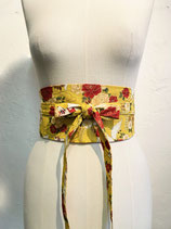 Ceinture Obi renard jaune uni rouge