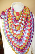 Gehaakte Granny Square sjaal Kate