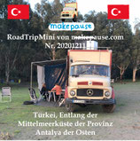 Türkei, entlang der Mittelmeerküste der Provinz Antalya der Osten. Ein RoadTripMini von makepause.com Nr. 20201211