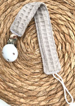 Schnullerband Waffelpique beige