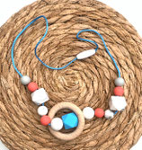 Stillkette Silikonperlen blau / rot