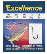 Stucki Fishing Excellence Haken mit Vorfach 80cm & Widerhaken - Naturköderhaken fangbereit-montiert