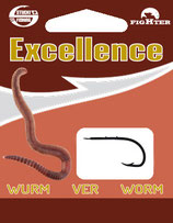 Stucki Excellence Worm Hooks montiert 60cm - Vorfach mit Angelhaken