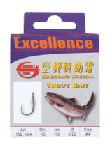 Stucki Excellence Trout Bait Hooks montiert 70cm - Vorfachangelhaken für Forellenteig