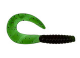 Big Hammer Single Tail Twister 60mm / Col. Grün transp. / Glitter - Soft Bait Grub