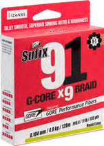Sufix 91 G-Core X9 High Performance Braid 300m LOW VIS GREEN - Geflechtschnüre / Multifile Angelschnur