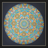 mandala in blauw en bruin