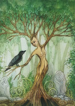 dryad with raven