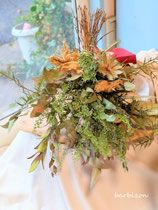 ソテツの花を使ったスワッグ