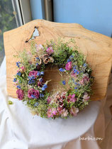 ブルー＆ピンクのリース