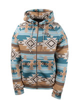 Hooded Sweat Jacket Aztec-Teal