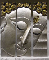Buddha Bild 3 Teile aus Holz   Art.N: B3