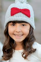 Gray Red Wool Lara Beanie /Hat