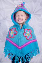 Blue Yolanda Flower Poncho