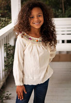 Michelle Natural Yoke Blouse Girl