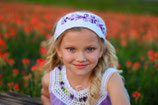 Cynthia Embroidered -White Purple headband