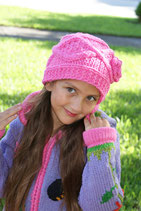 Pink Wool Gloria Beanie /Hat