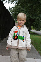 Tractor John Knit Zip Hoodie- Boy