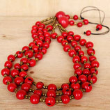 Acai Berry Statement Necklace -Red