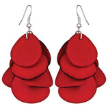 Thalia Tagua Chips Fashion Earrings- Red
