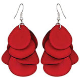 Thalia Tagua Chips Fashion Earrings- Red