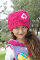 Fuchsia Wool Gloria Beanie /Hat