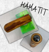 Magnethalter "Hämatit", L ca. 82mm, D ca. 26mm, Nadelholz mit Hämatit