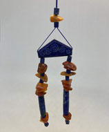 "BerLap" - Windspiel mit Lapislazuli und Bernstein 15*4 cm