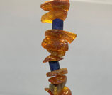 "Berny" - Windspiel mit Bernstein und Lapislazuli 24x1 cm