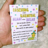Karneval Fasching  Spruchkarten für Glücksbringer
