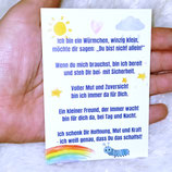 Mut, Hoffnung, Spruch Kärtchen für Glückswürmchen bunt
