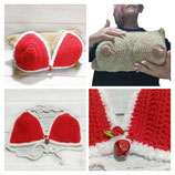 Kuschelkissen mit Brüsten und Weihnachts - BH, witziges Nackenkissen