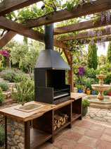 BARBACOA 80X60 CON CAMPANA METALICA