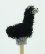 Fingerpuppe "Alpaquita" schwarz / Finger puppet "Alpaquita" black