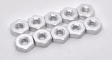 10St. Aluminium Sechskantmutter M2.5 ähnl. DIN934
