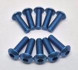 Aluminium Linsenkopfschraube M3 blau ähnl. ISO7380