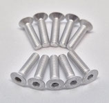 Aluminium Senkkopfschraube M3 silber ähnl. DIN7991