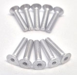 Aluminium Senkkopfschraube M2 silber ähnl. DIN 7991