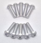 Aluminium Linsenkopfschraube M2 silber ähnl. ISO7380