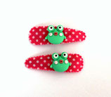 1 Par Haarspangen Frosch